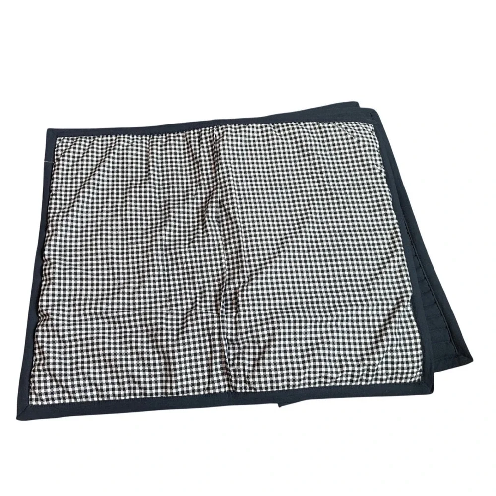 2 Tommy Hilfiger Quilted Pillow Shams Navy Blue Gingham Check Standard